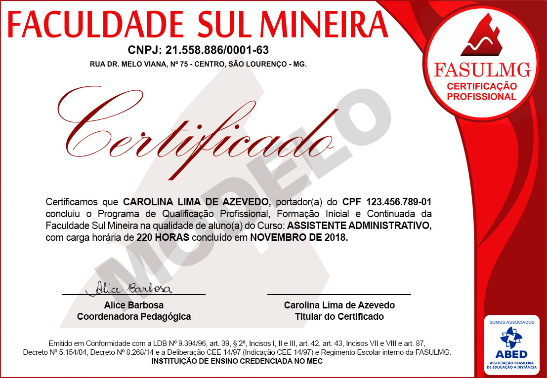 Cursos Grátis Online - Certificado FasulMG